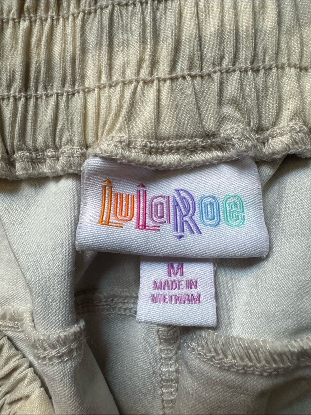 LuLaRoe Lena Work-Leisure Pant Off White Checker High Rise Straight Leg | Size M - Picture 4 of 8